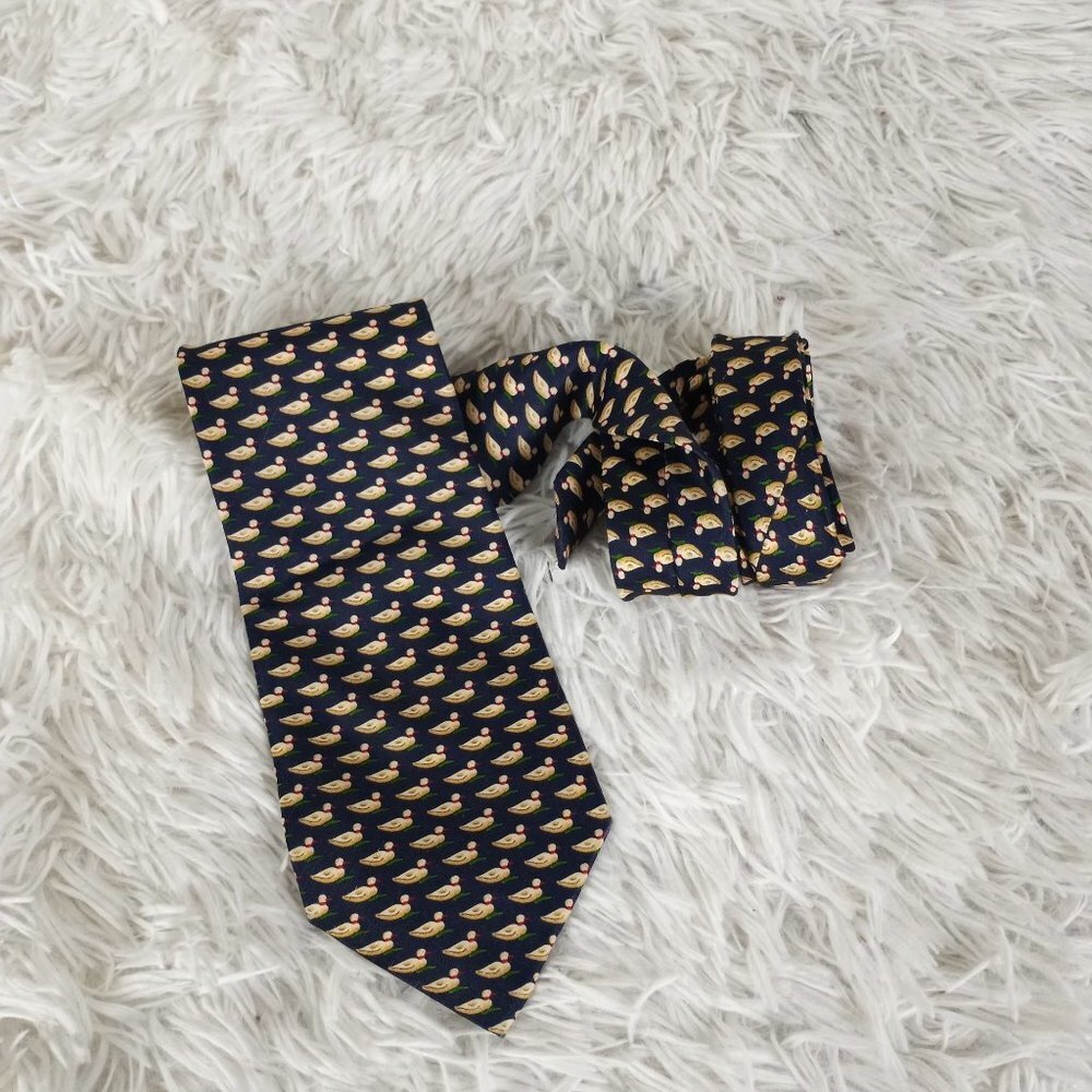 Louie 100% Silk Tie Ducks Fowl Neck Tie